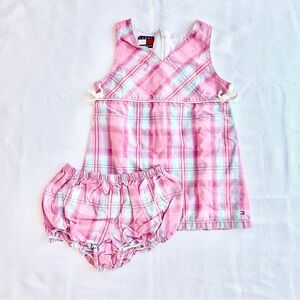 Tommy Hilfiger Y2K Clueless Elle Woods Plaid Dress + Bloomers 🩷 Size 6-12 Months